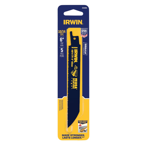IRWIN 152mm 10/14TPI Bi-Metal Fire And Rescue Recip Blade 5 Pack