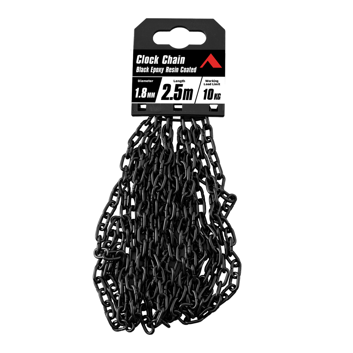 Pinnacle 1.8mm x 2.5m Matt Black Clock Chain