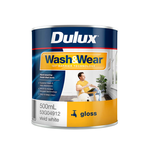 Dulux Wash&Wear Gloss Interior Paint Vivid White 500ml