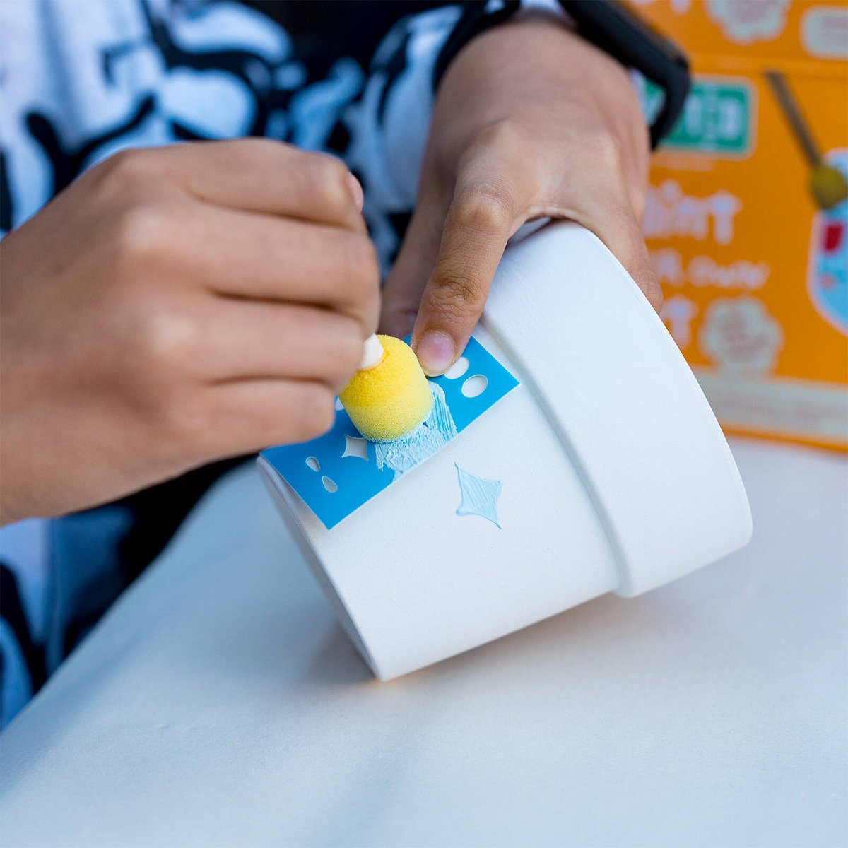 Crafted Paint Your Own Pot Kit with Fruit & Flower Stencil