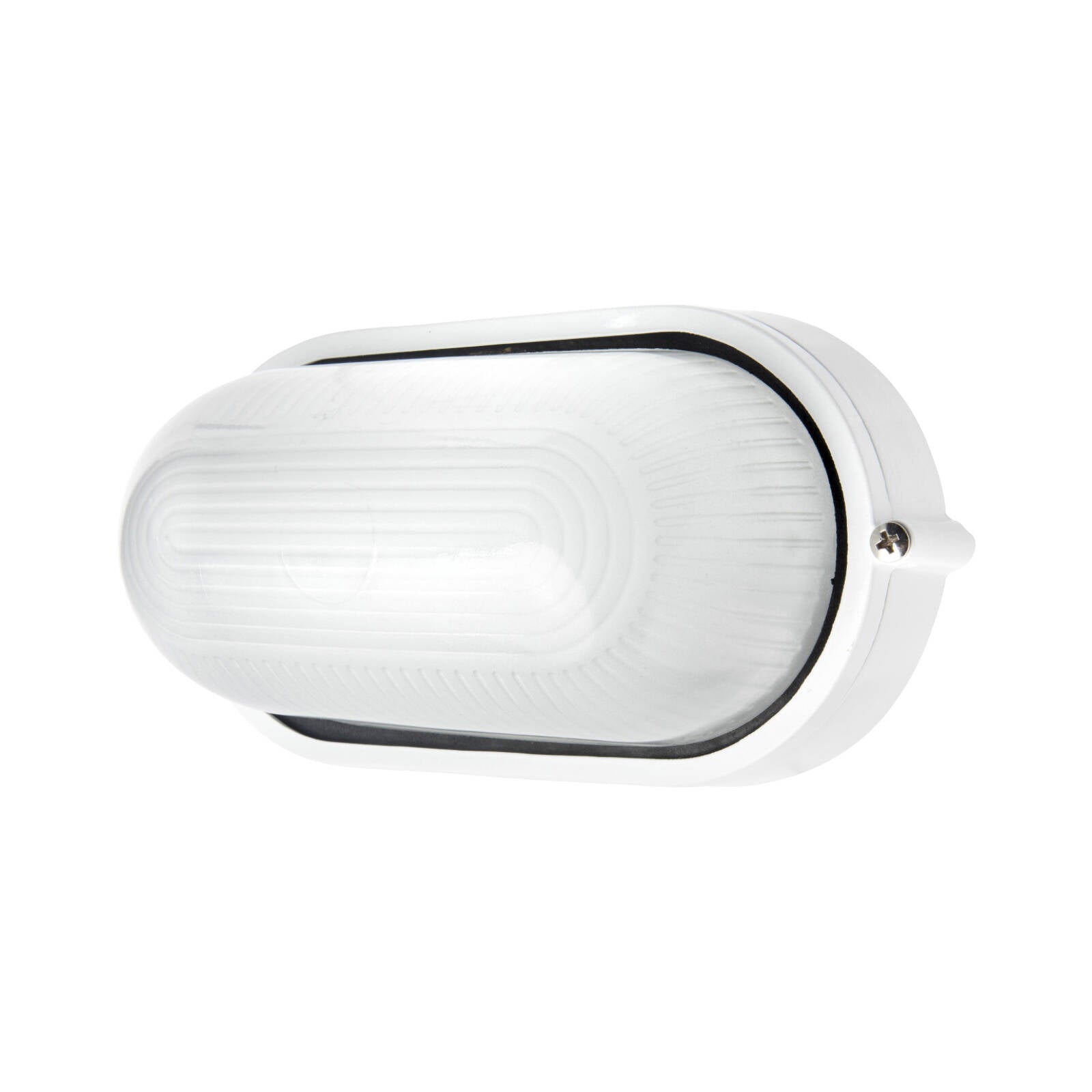 Brilliant Davis 9W White Oval LED Bunker Light Aluminium Weather Resistant Outdoor