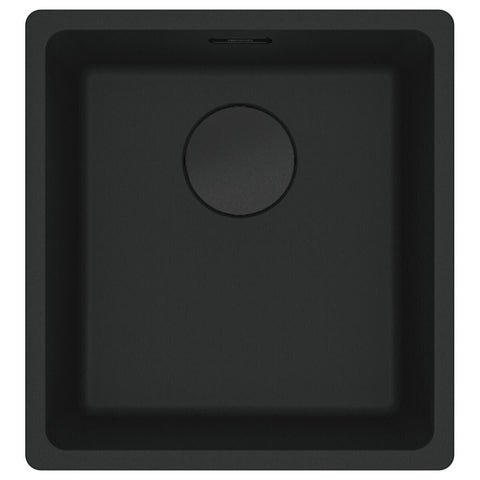 Franke Maris 370mm Single Bowl Flush Mount Sink - Matte Black, Extension Drainer - MRG210-37MB-FPC