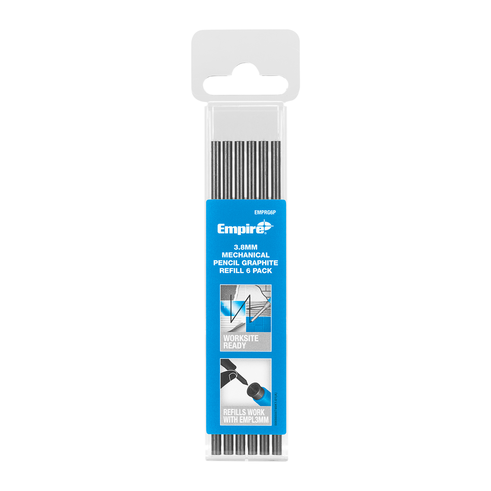 Empire 3.8mm Mechanical Pencil Graphite Refill 6 Pack for Timber & Metal