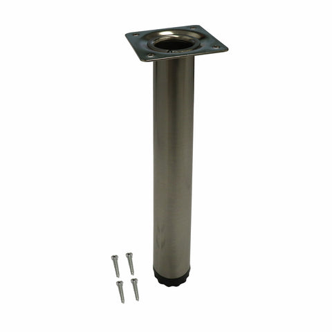 Adoored 30 x 230mm Brushed Nickel Round Steel Table Leg