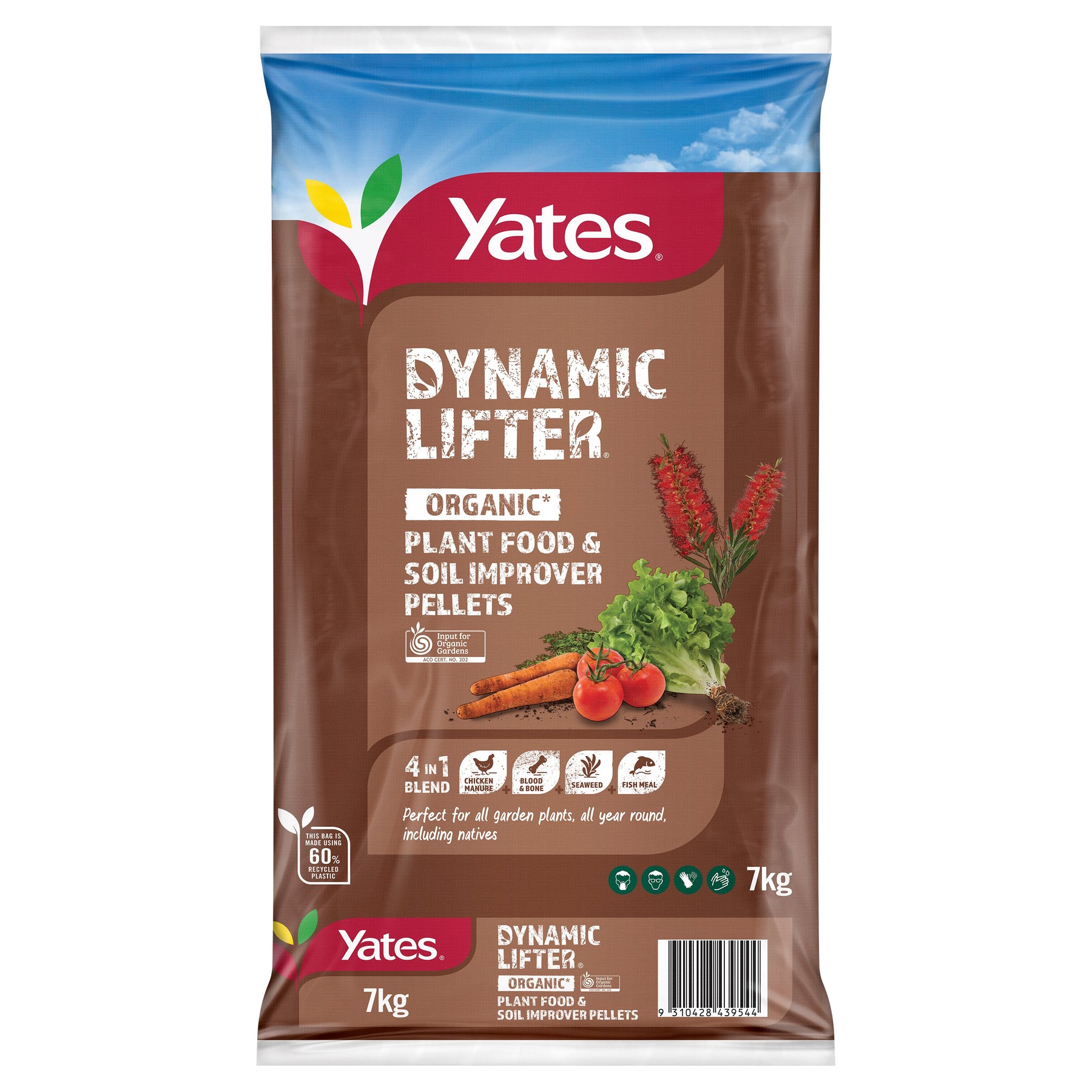 Yates 7kg Dynamic Lifter Organic Plant Food & Soil Improver Pellets for All Plants