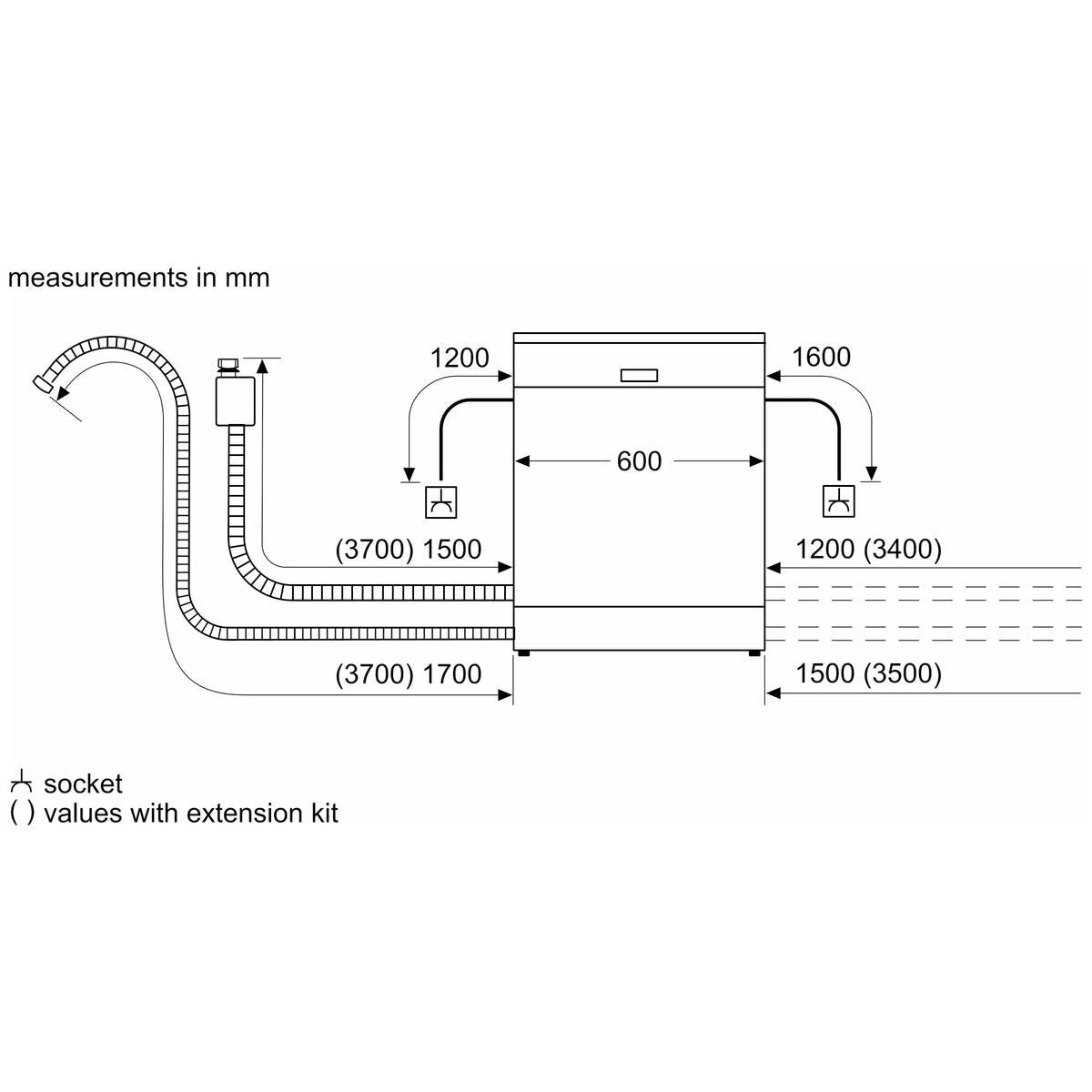 Bosch Series 4 60cm Freestanding Dishwasher - 14 Place Settings, Stainless Steel, Home Connect - SMS4HTI01A