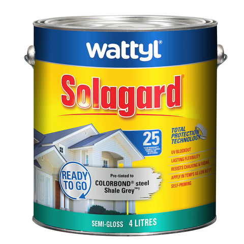 Wattyl Solagard Shale Grey Semi-Gloss Pre-Tinted Exterior Paint 4L
