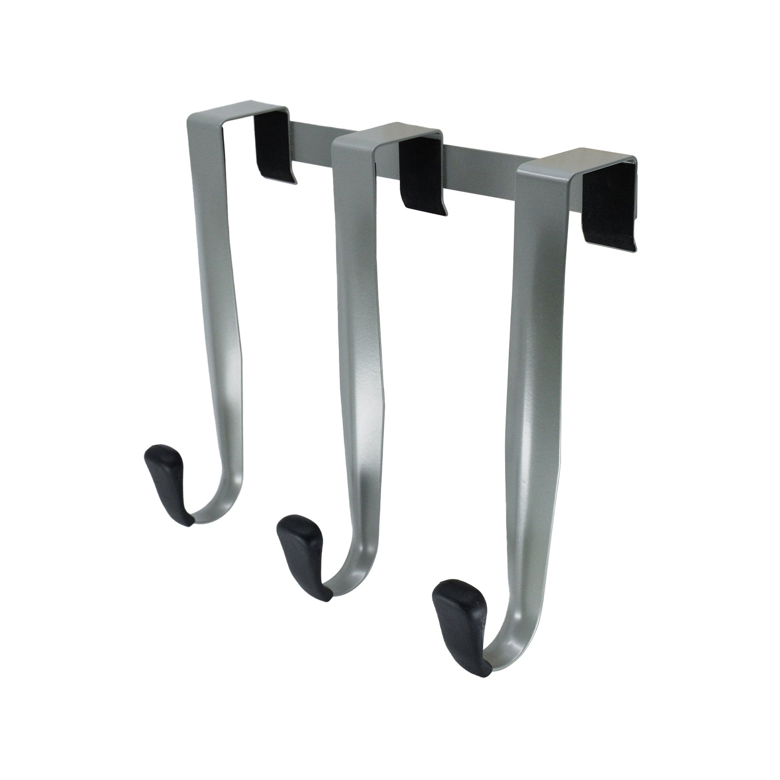 Adoored Satin Chrome 3 Hooks Over-The-Door Hook Rack