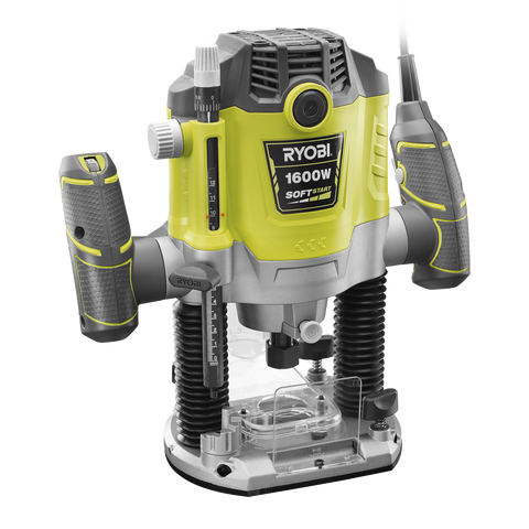 Ryobi 1600W Plunge Router, Variable Collet Size, Hypergreen RRT1600-S