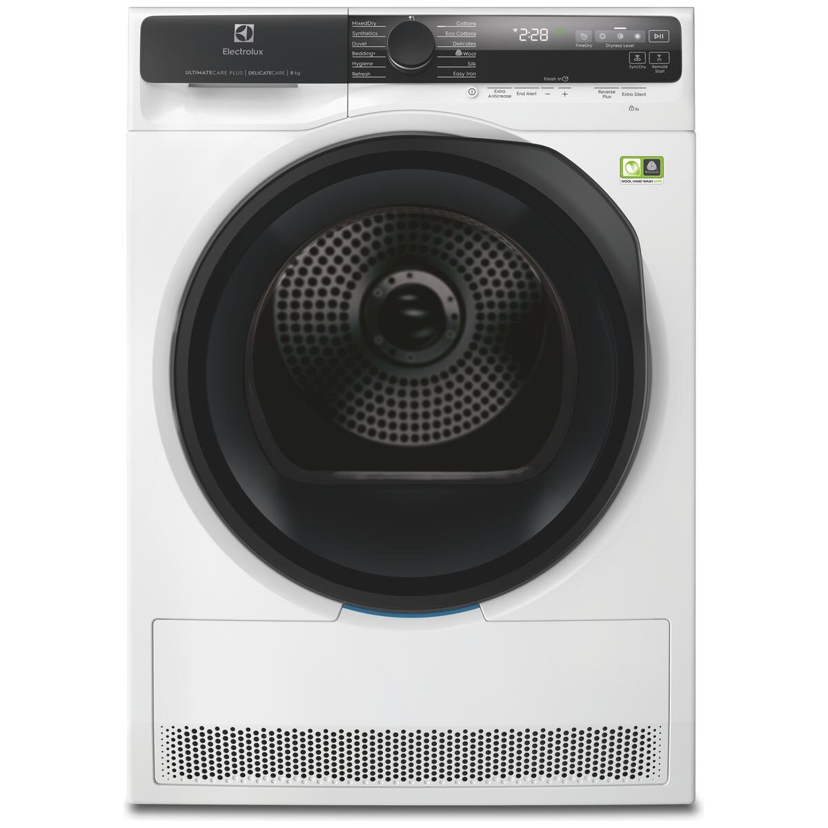 Electrolux 700 Series 8kg Heat Pump Dryer - 10 Star Rating, Stainless Steel Drum, SensiCare - EDH812R7WC