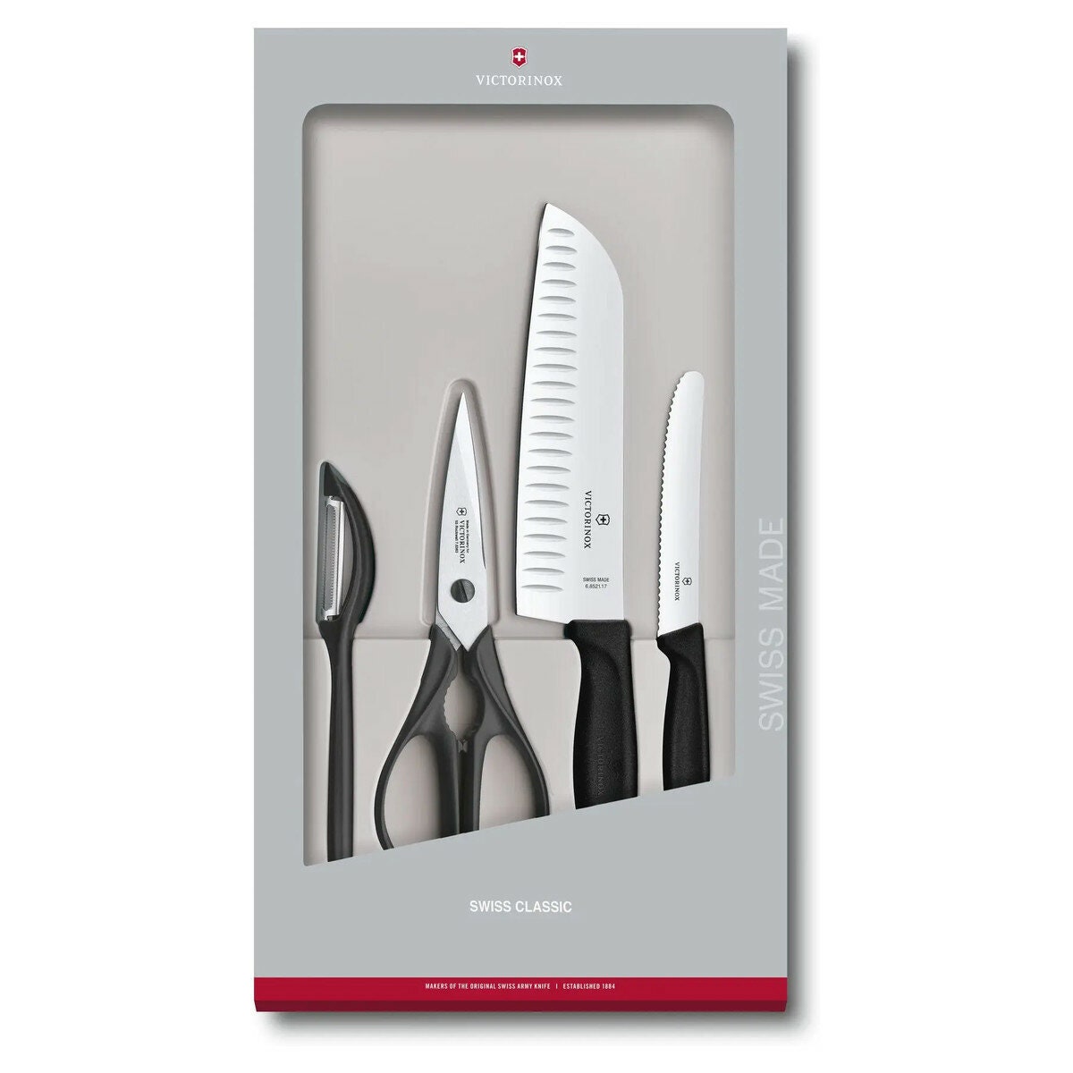 Victorinox Swiss Classic Kitchen Set - 4 Pieces in Black - Stainless Steel - Made in Switzerland - 6.7133.4G