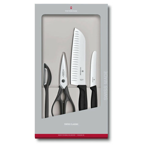 Victorinox Swiss Classic Kitchen Set - 4 Pieces in Black - Stainless Steel - Made in Switzerland - 6.7133.4G