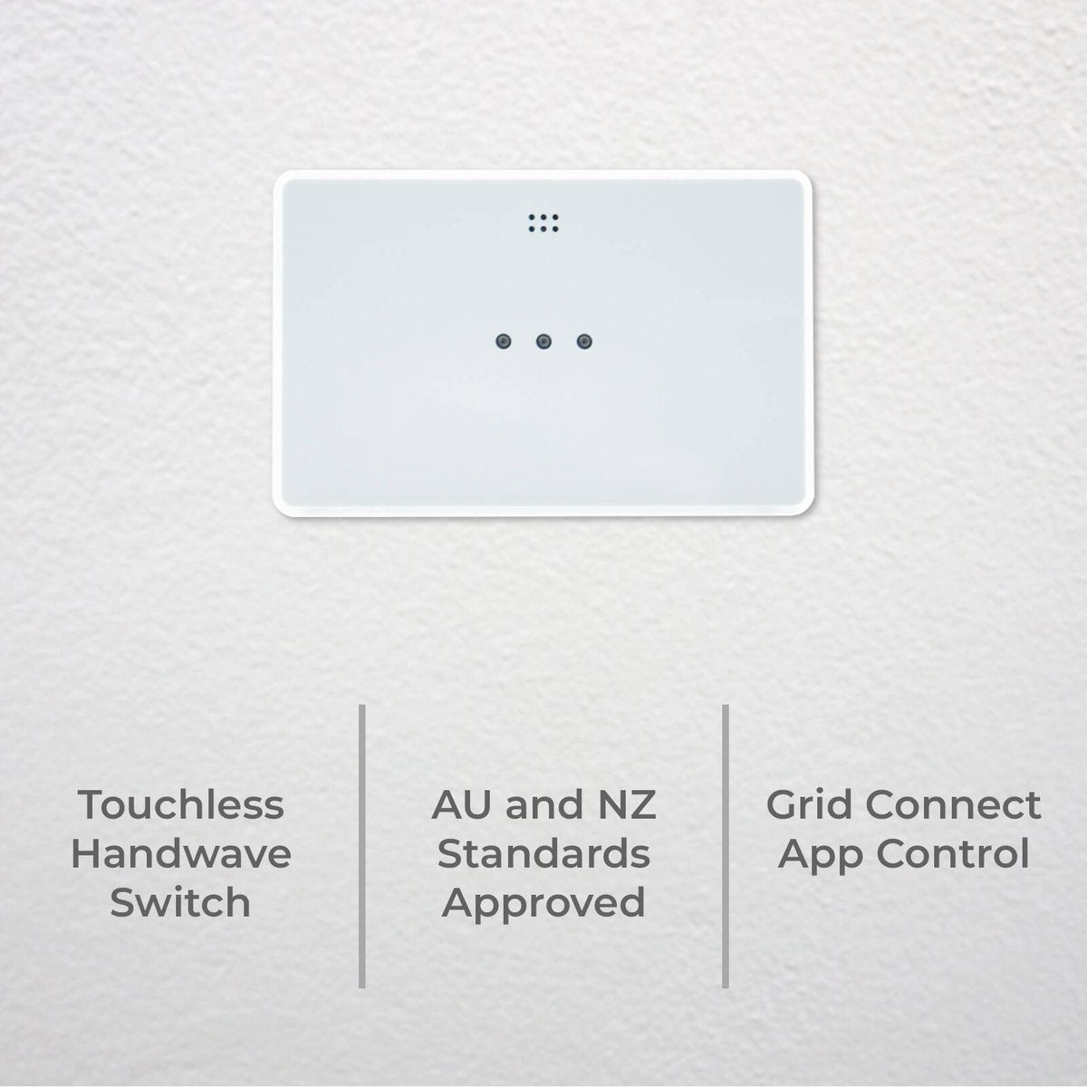 Deta Grid Smart Touchless Handwave Switch - 115mm x 73mm - White - Hygienic Control - SuperSaverAU - view 3