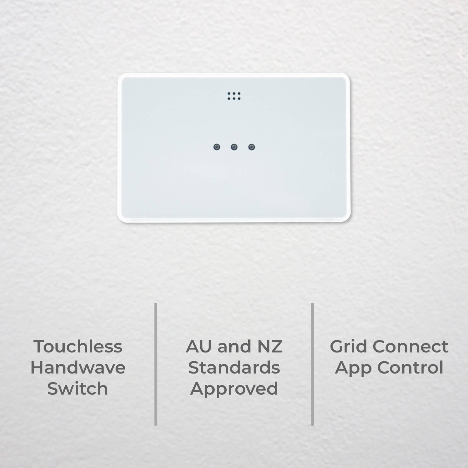 DETA Grid Smart Touchless Handwave Switch 6931HA - 250V 10A, White Polycarbonate