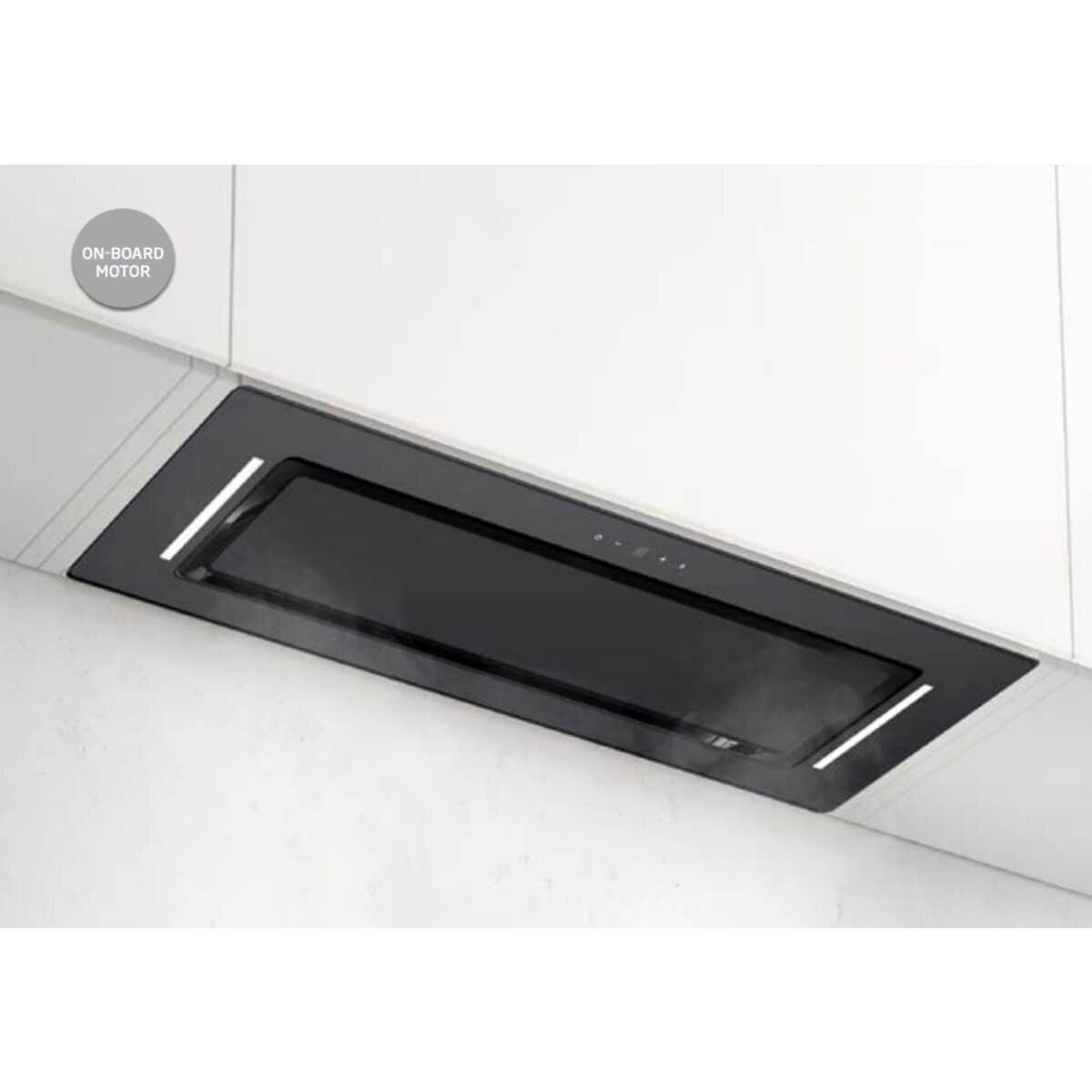 Schweigen 60cm Undermount Rangehood - Black Glass Fascia - 900m³/h - Touch Controls - BGUM6B