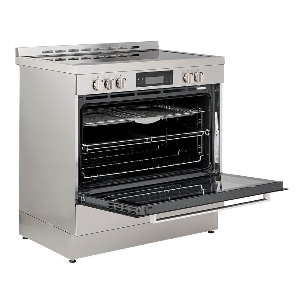 Whirlpool 90cm Ceramic Freestanding Oven - Inox, 133L, AirFry Function, Five Cooking Zones - WS91V9KPX