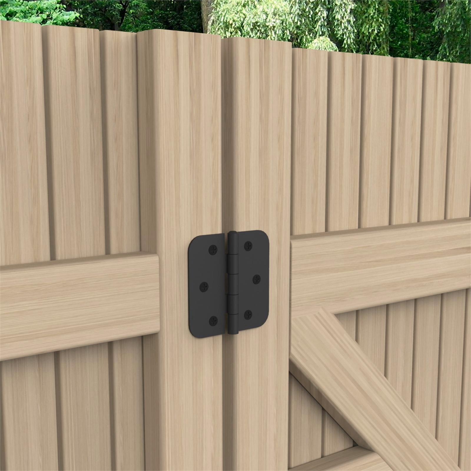 Zenith 100mm Matte Black Powder Coated Steel Gate Radius Hinge - 2 Pack