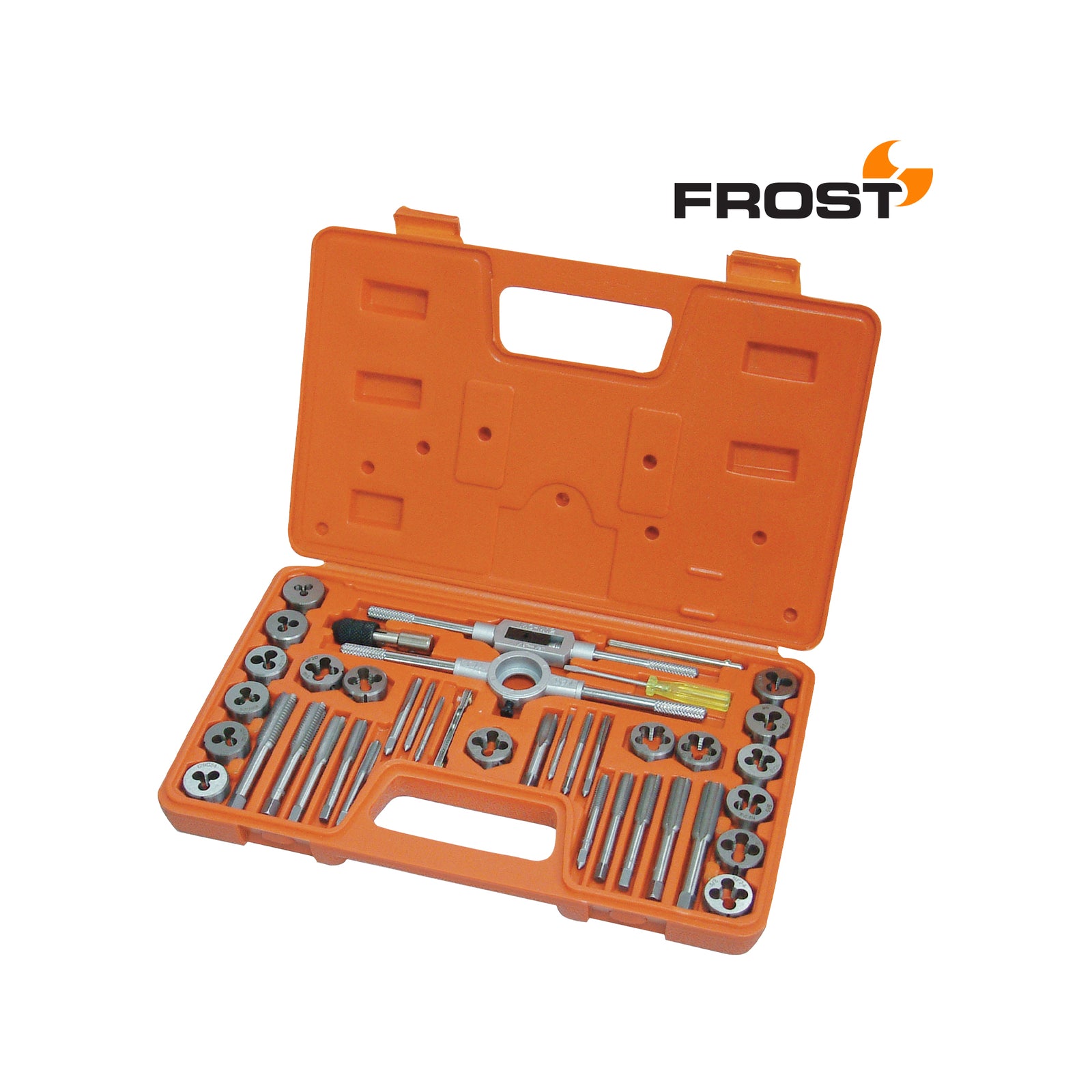 Frost 40 Piece Imperial Tap and Die Set, Steel, Thread Cutting and Repair Kit