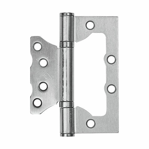 Pinnacle Hardware 100mm Satin Chrome Fixed Pin Hirline Hinge 2 Pack