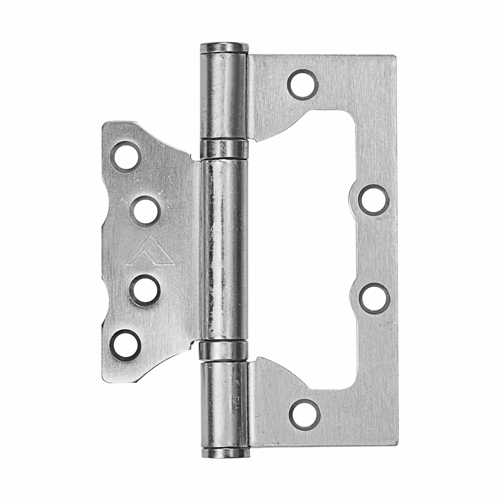 Pinnacle Hardware 100mm Satin Chrome Fixed Pin Hirline Hinge 2 Pack