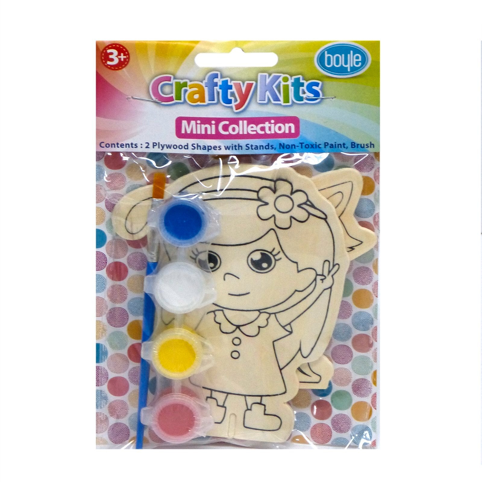 Boyle Crafty Mini's Plywood Shape Paint Kit - Pink Collection Kids Craft