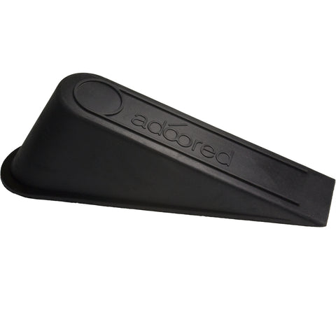 Adoored Black Rubber Door Wedge - 3 Pack