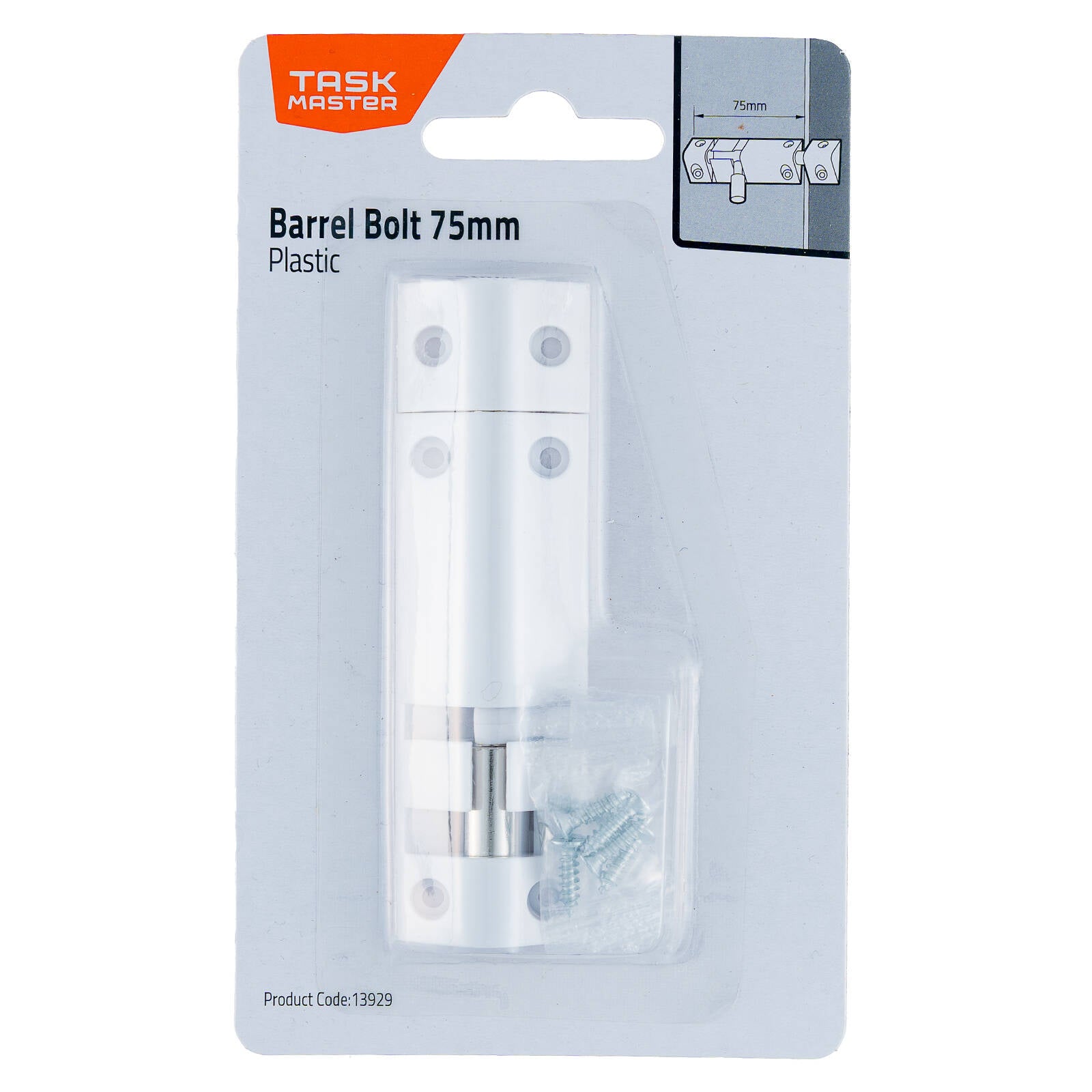 Taskmaster 75mm Plastic Barrel Bolt