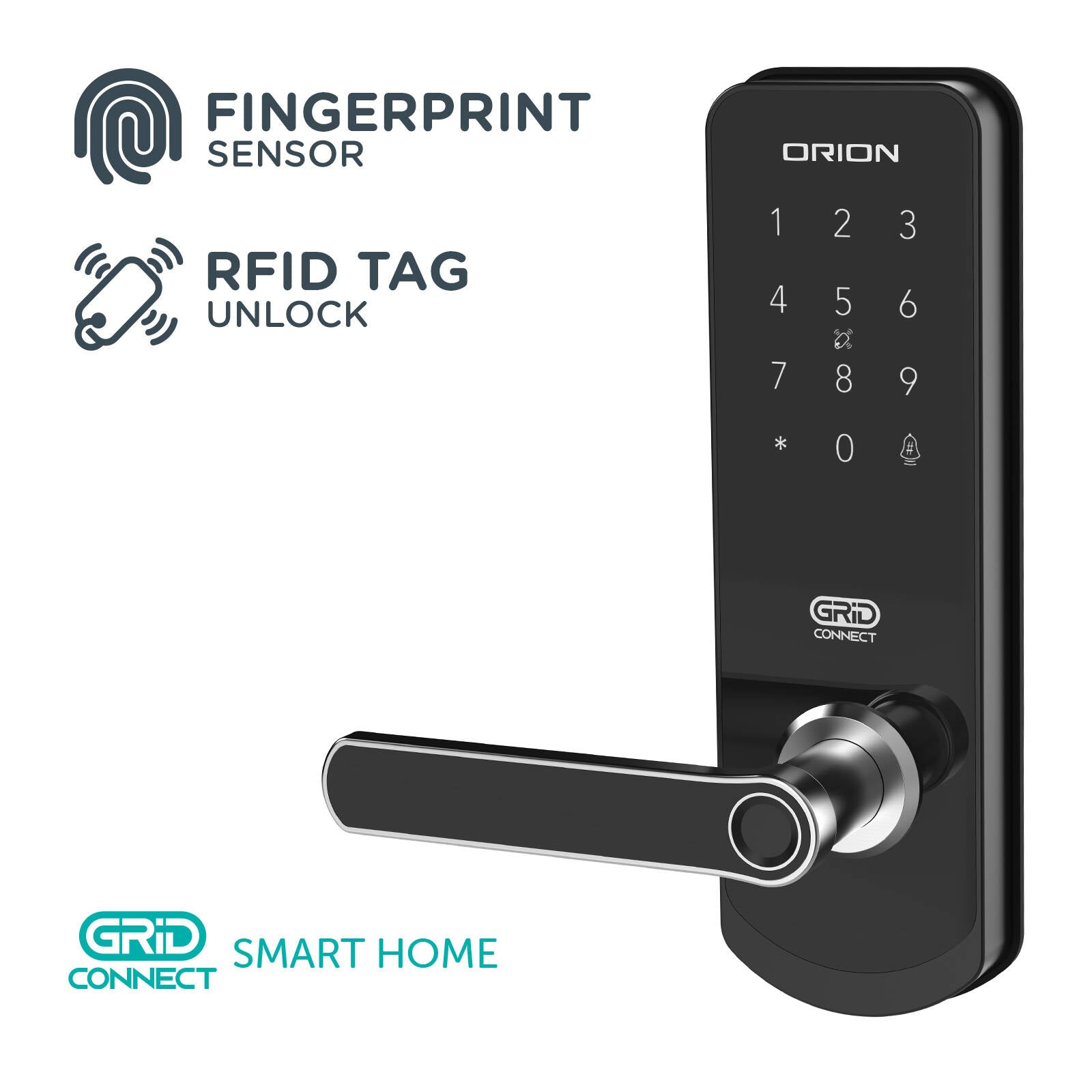 Orion Grid Connect Smart Wi-Fi Entrance Lock Aluminium (DL031HA)