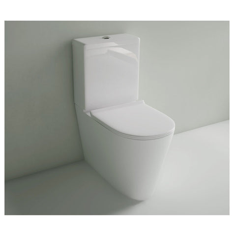 Studio Bagno Manhattan Bottom Inlet Toilet Suite - Gloss White - Vitreous China - MAN001BI