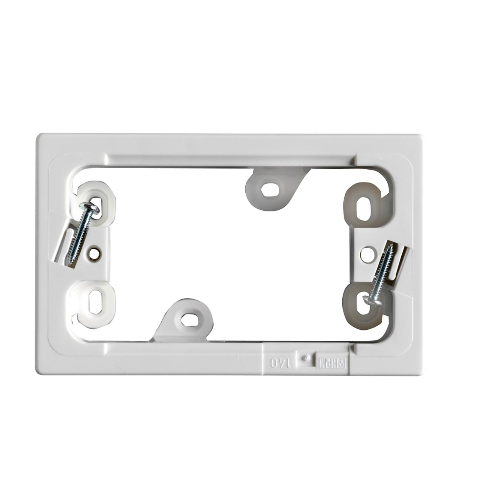HPM 37mm Deep Surface Mounting Block 10 Pack, White Wide-Space ABS Plastic, BU140WE