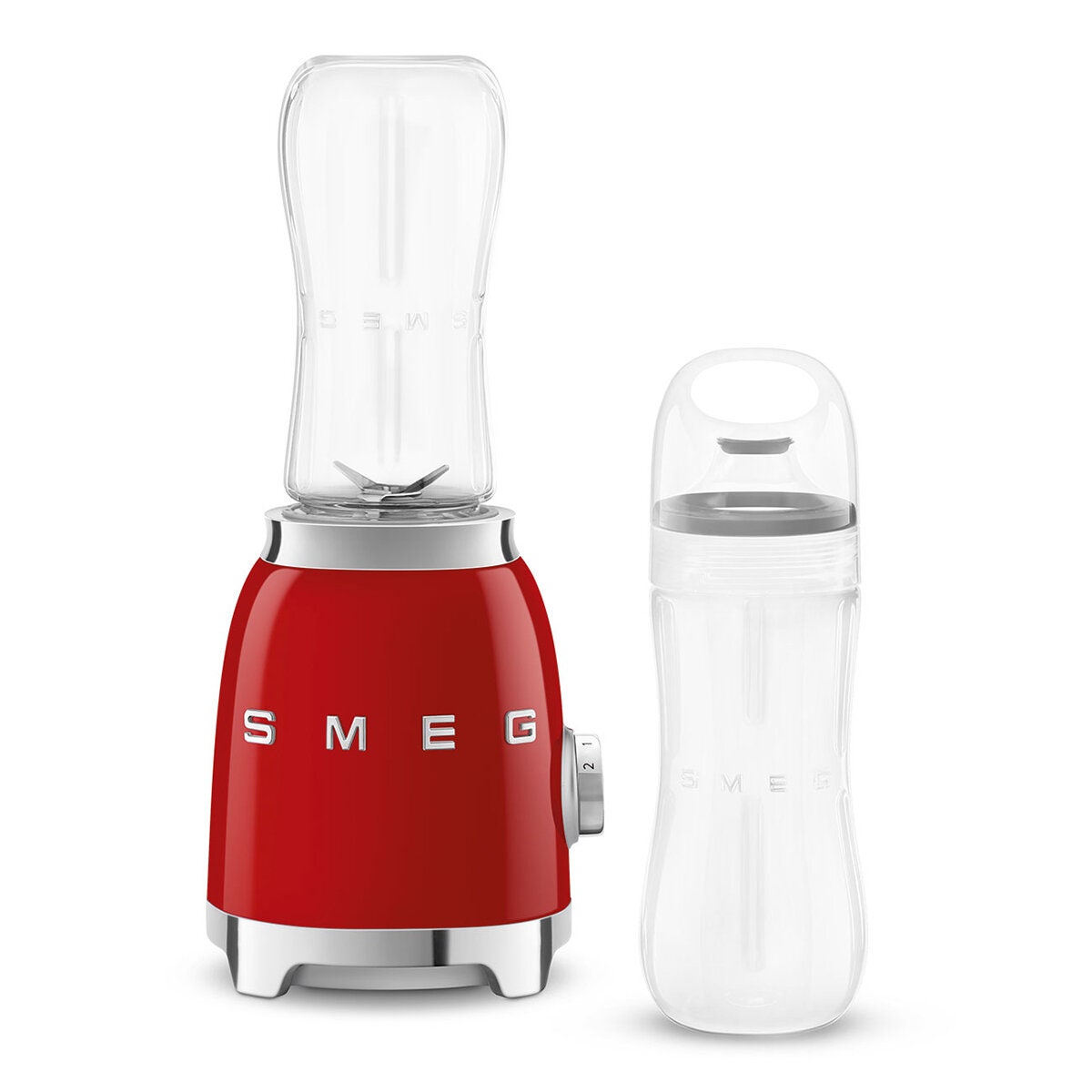 Smeg 50s Style Mini Personal Blender - Red - 300W Motor, 2 x 600ml Tritan Renew Bottles - PBF01RDAU