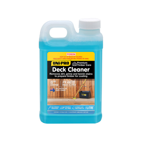 Uni-Pro Deck Cleaner Concentrate, 1L, Exterior Water-Based Timber Cleaner