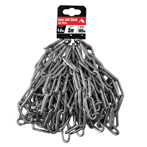 Pinnacle 4.8mm x 5m Zinc Plated Long Link Chain