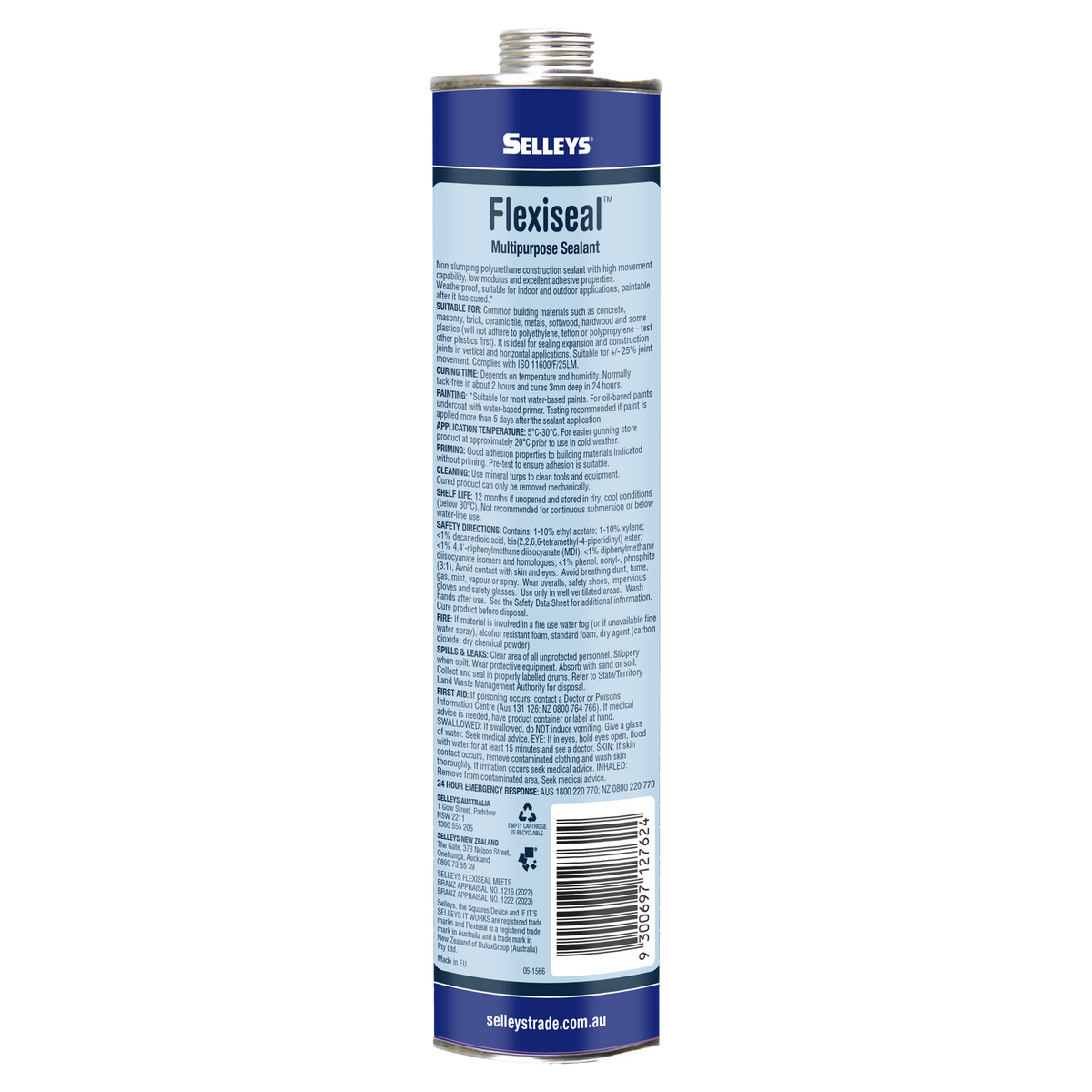 Selleys Flexiseal 310ml Black Polyurethane Sealant Indoor Outdoor