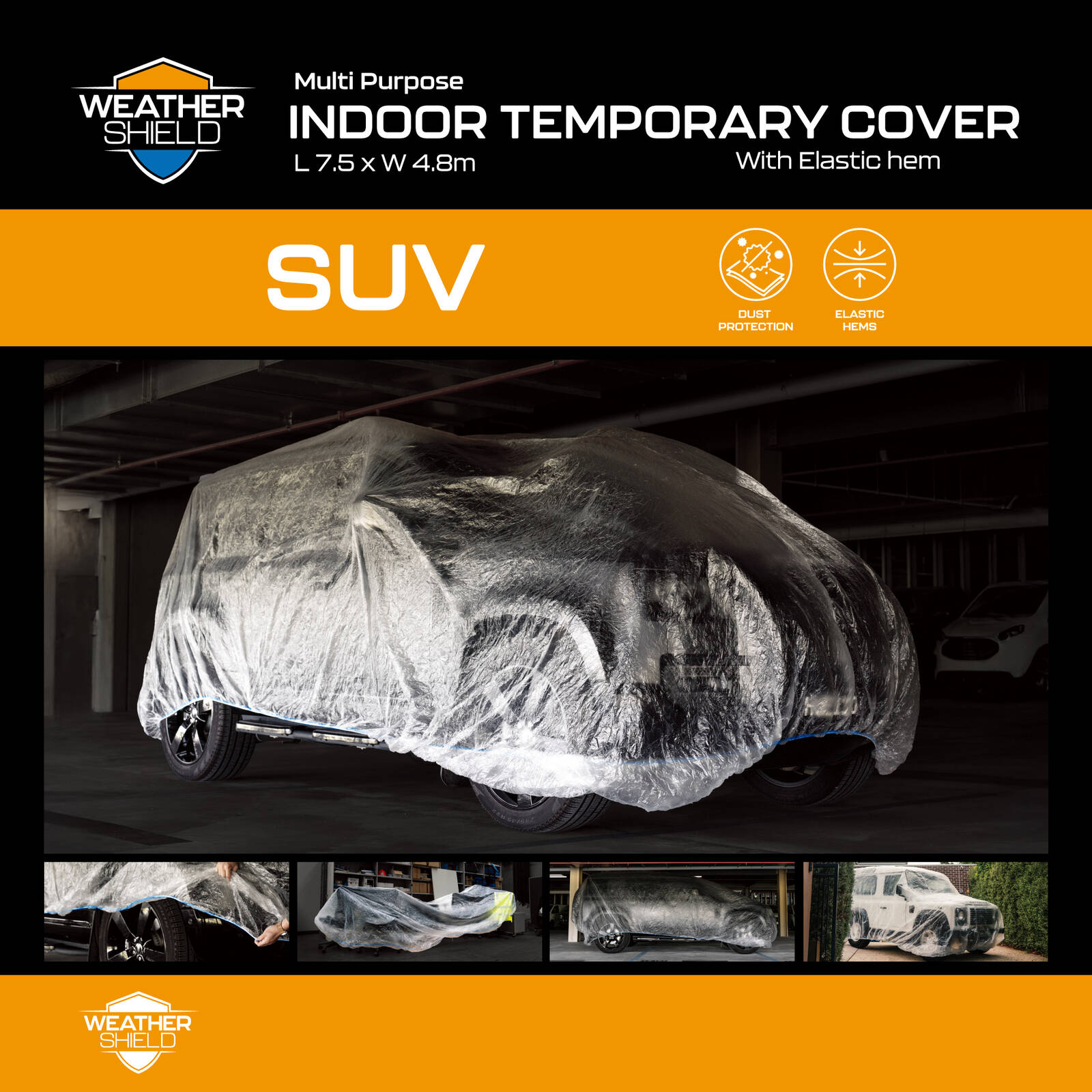Weathershield Indoor Temporary SUV Car Cover 2500 x 6000mm Polyethylene