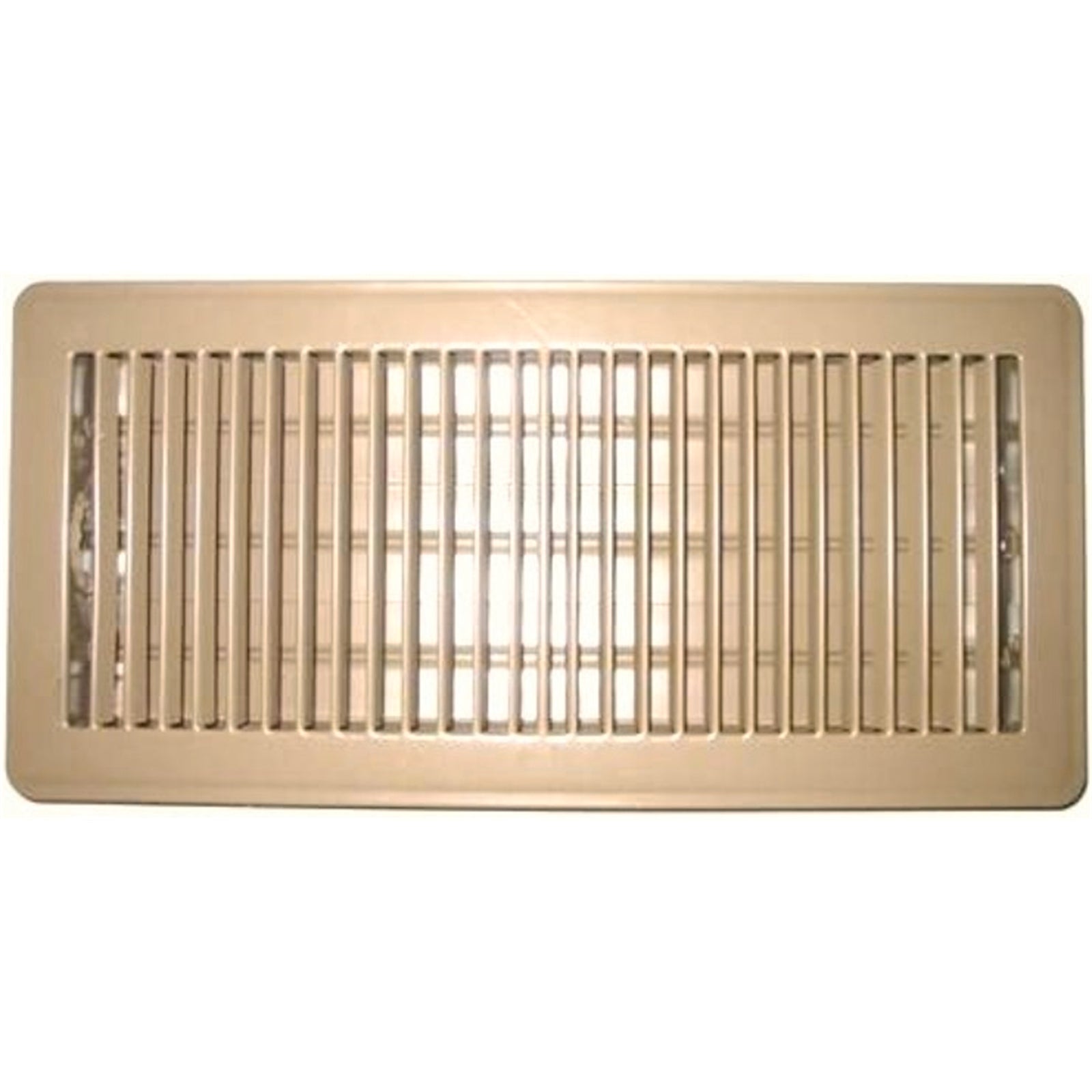 Accord 15 x 35cm Beige Powder Coated Metal Louvered Floor Register with Damper