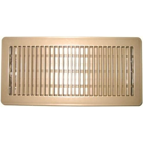 Accord 15 x 35cm Beige Powder Coated Metal Louvered Floor Register with Damper