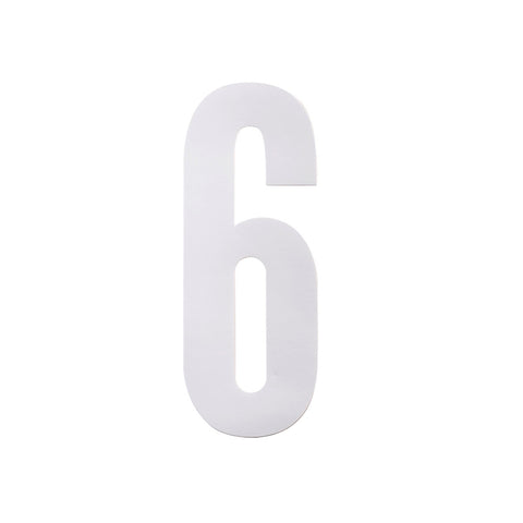 Sandleford 175mm White Vinyl Self Adhesive Wheelie Bin Number 6 Weather Resistant