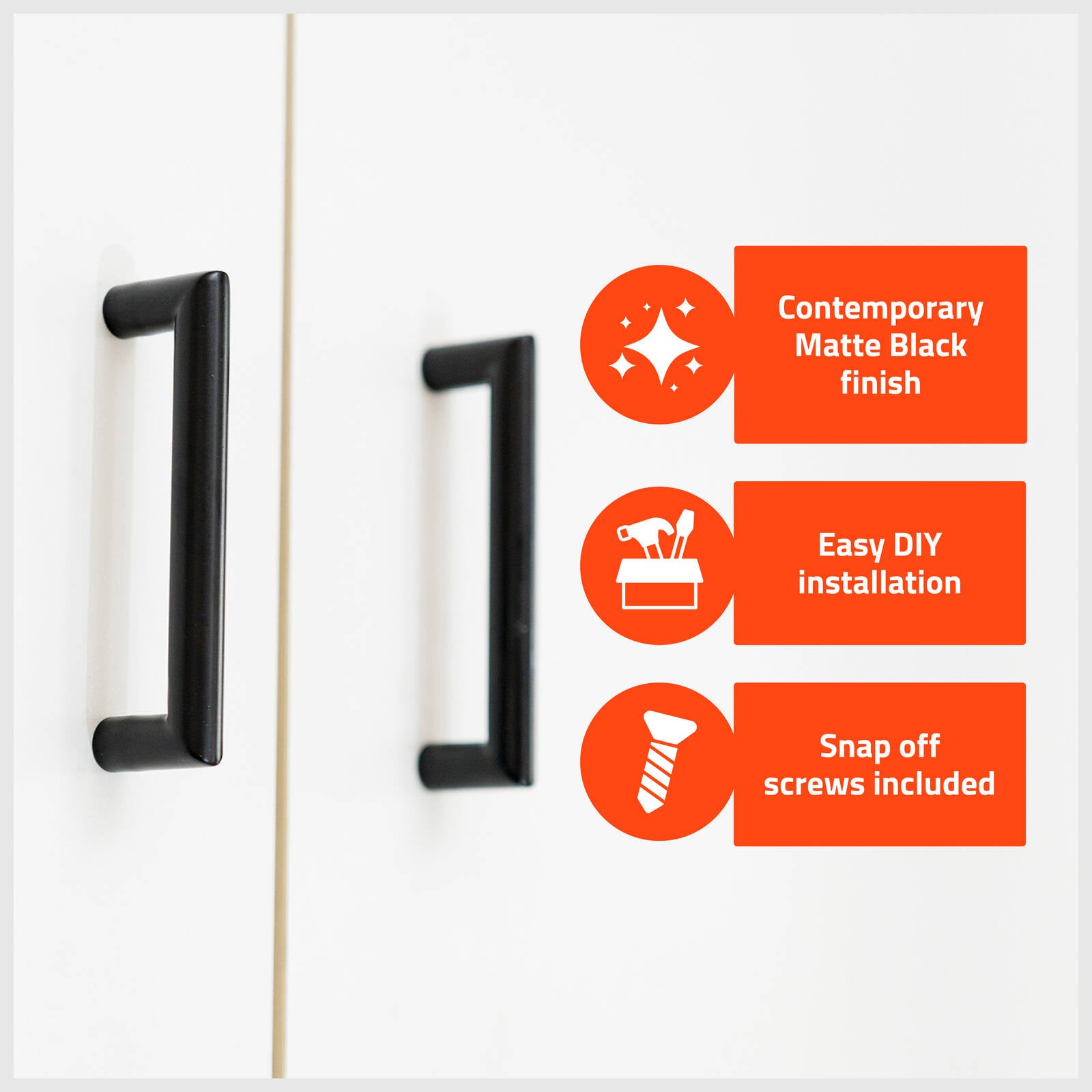 Taskmaster 96mm Matte Black Hollow Round Cabinet Handle Steel 4 Pack