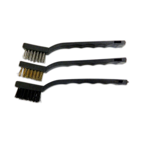 Josco 3 Piece Hand Wire Brush Kit - Steel Brass Nylon Brushes - 20mm x 15mm - Black - SuperSaverAU - view 1