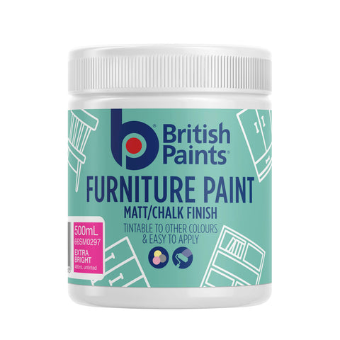 British Paints Furniture Paint Extra Bright Base 500ml Matt Chalk Finish