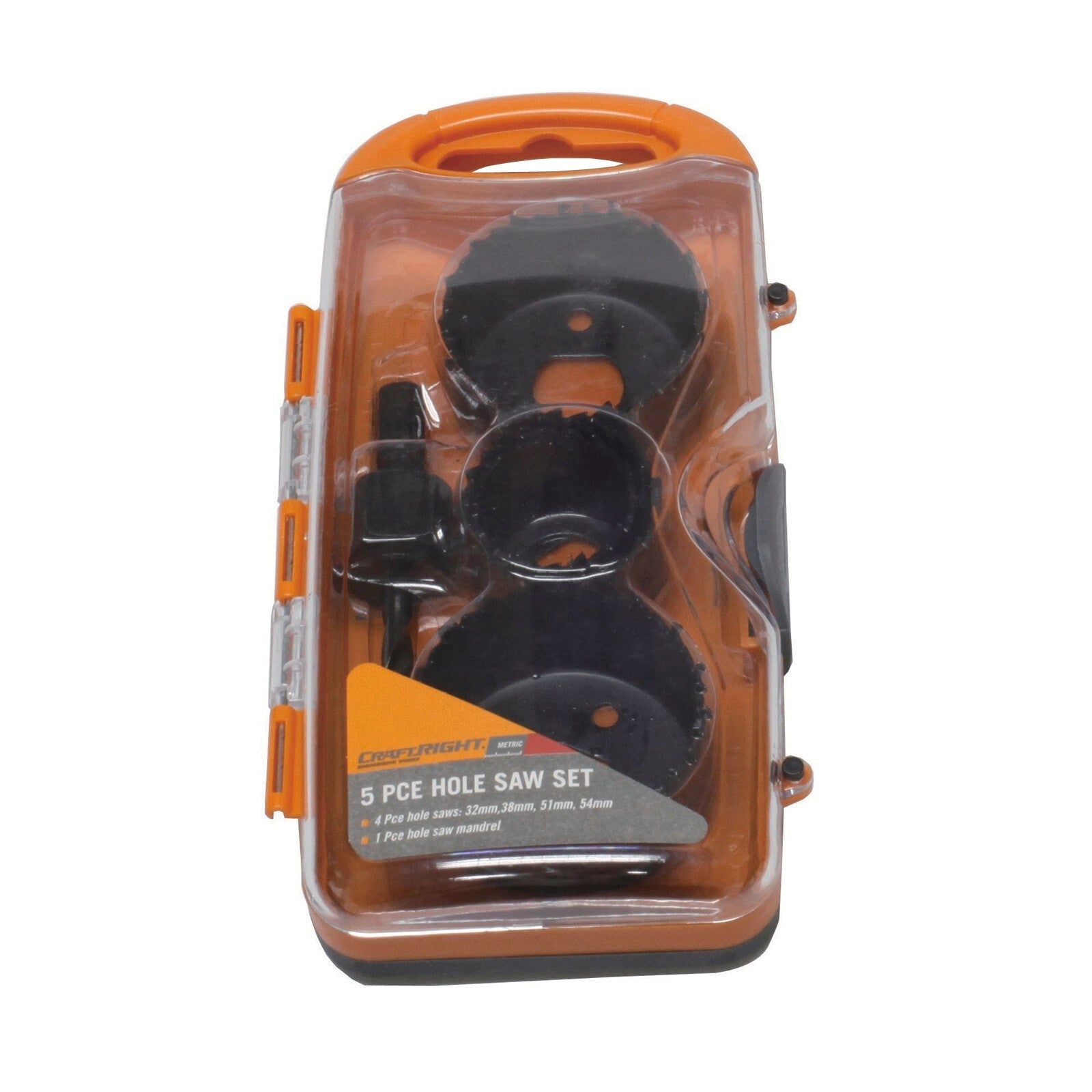 Craftright 5 Piece Hole Saw Set Carbon Steel 32-54mm for Wood
