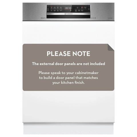 Bosch 60cm Series 8 Semi Integrated Dishwasher - 15 Place Settings - Brushed Steel - SBI8ECS01A
