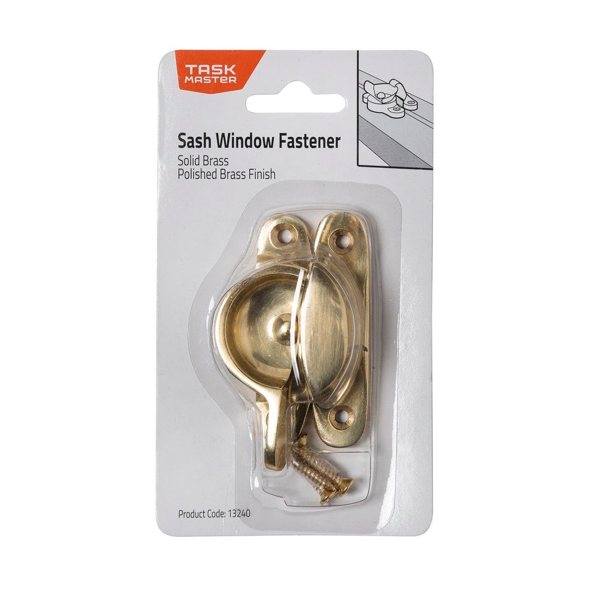 Taskmaster 80mm Solid Brass Polished Sash Fastener