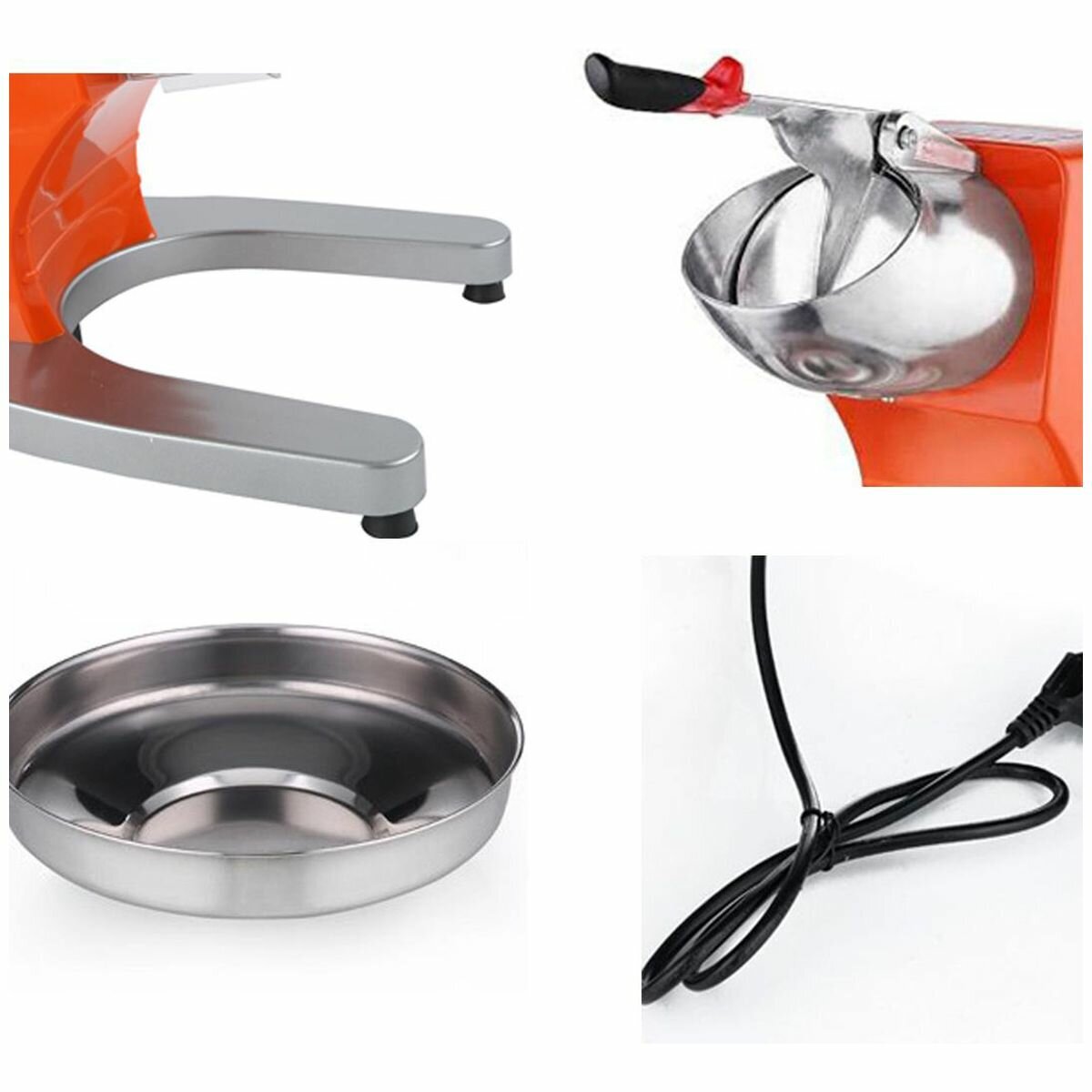 SOGA Ice Shaver - 300W - 18/10 Stainless Steel - Easy to Clean - Orange - ICESHAVERORANGE