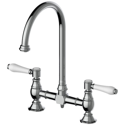 Armando Vicario Provincial exposed breech kitchen tap - chrome, gooseneck, 360 degree swivel - 400160-LF