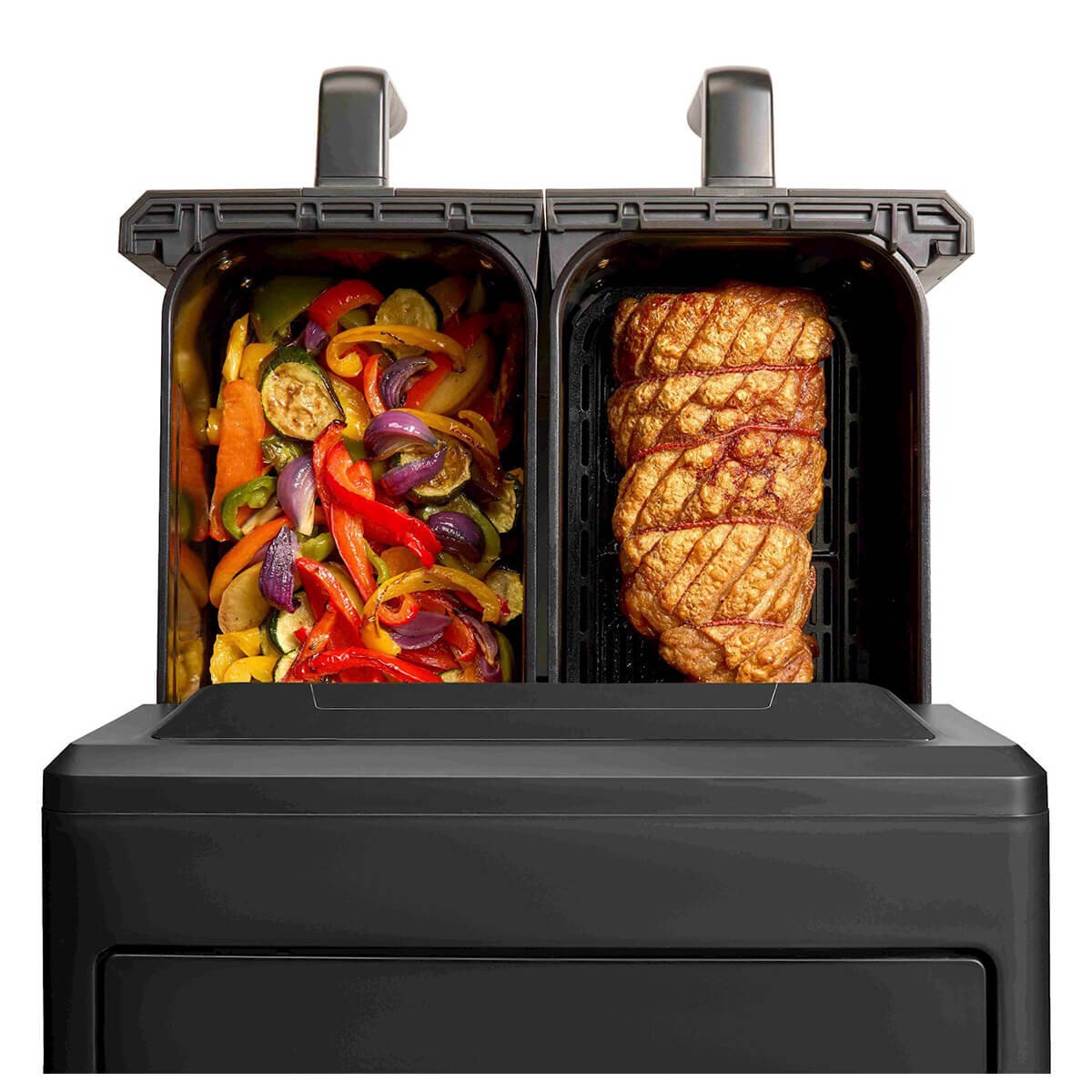 Cuisinart AirView Dual Basket Air Fryer 10.4L - Black - Viewing Windows, Sync Cooking - AFD-10XBLXA