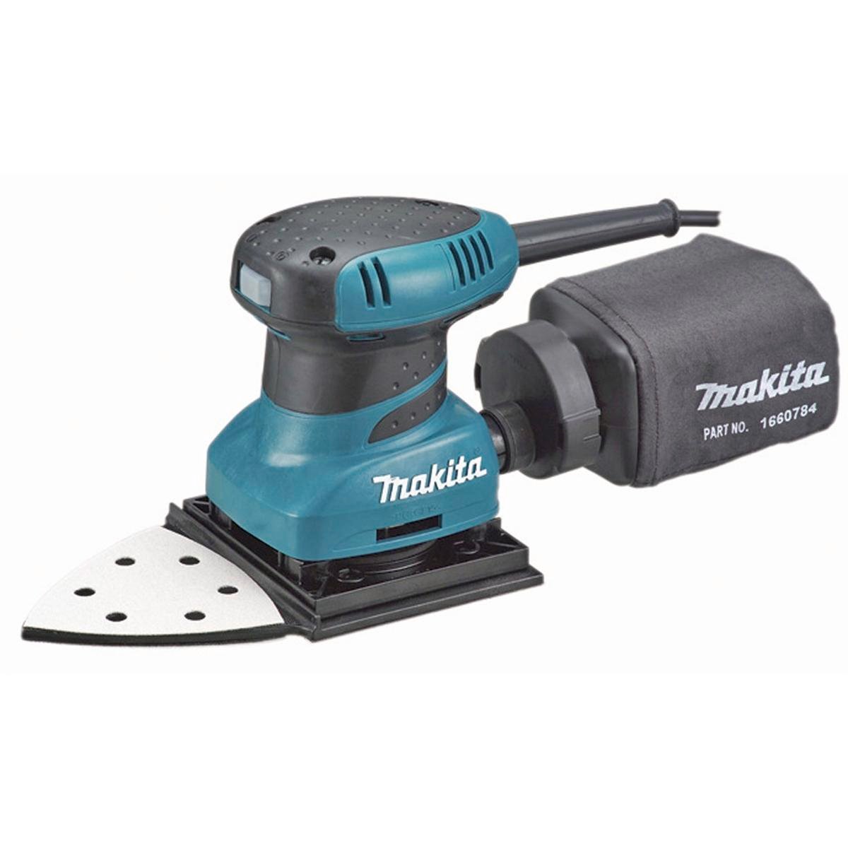 Makita 200W Triangular 1/4 Sheet Finishing Sander BO4565K Corded, Dust Bag