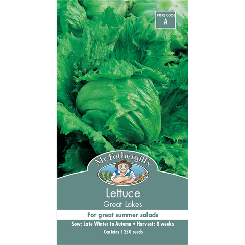 Mr Fothergill Great Lakes Lettuce Seeds - Large Crisp Heads - Green - Ideal for Summer Salads - SuperSaverAU - view 1
