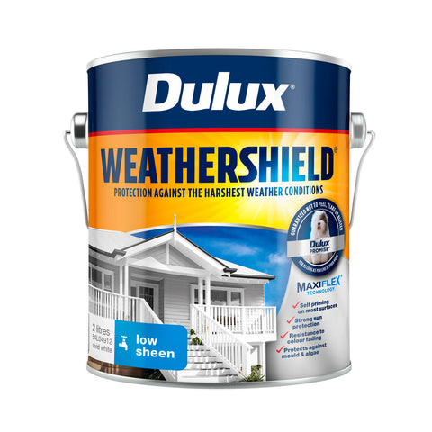 Dulux Weathershield 2L Vivid White Low Sheen Exterior Paint